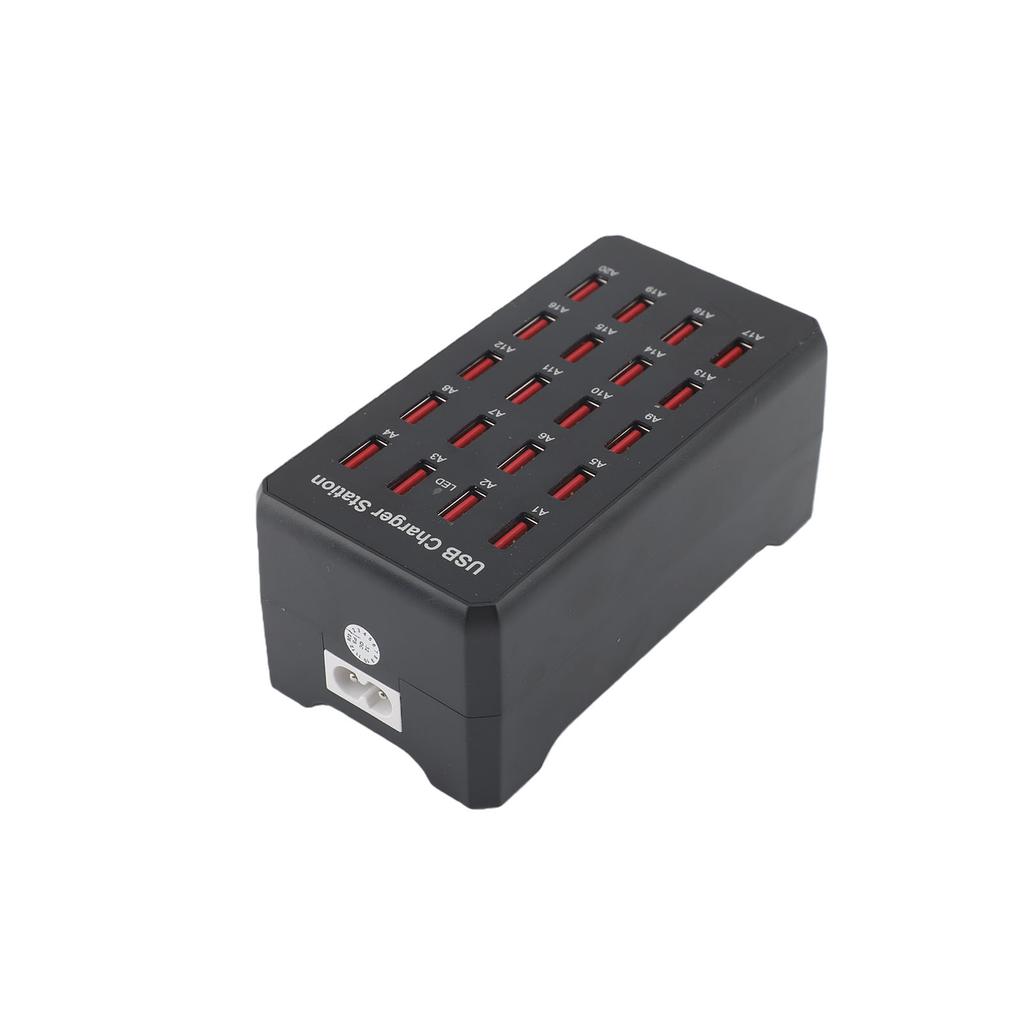 USB Charging Station Compact Size 20 Ports 100W Desktop Charger for Phone Tablet MP3 Bluetooth Headset