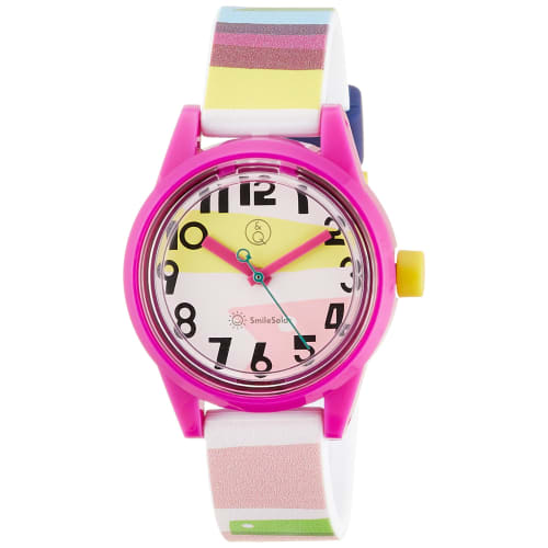 

Citizen Q&Q Smile Solar Watch, a collaboration with textile designer Masaru Suzuki, featuring a snake border design. Solar-powered, analog, 10 ATM wat