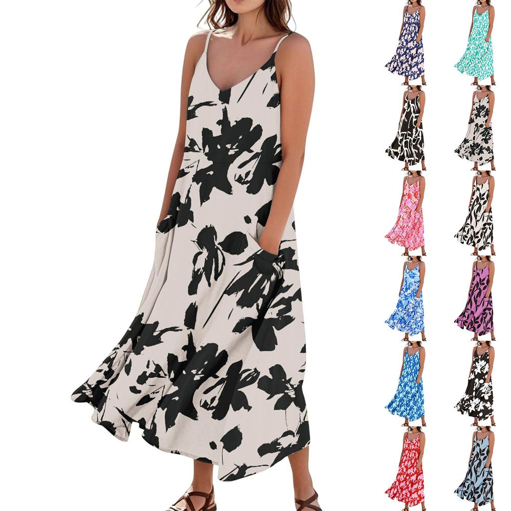 Women's Summer Dress Casual Loose Long Beach Vacation Dresses