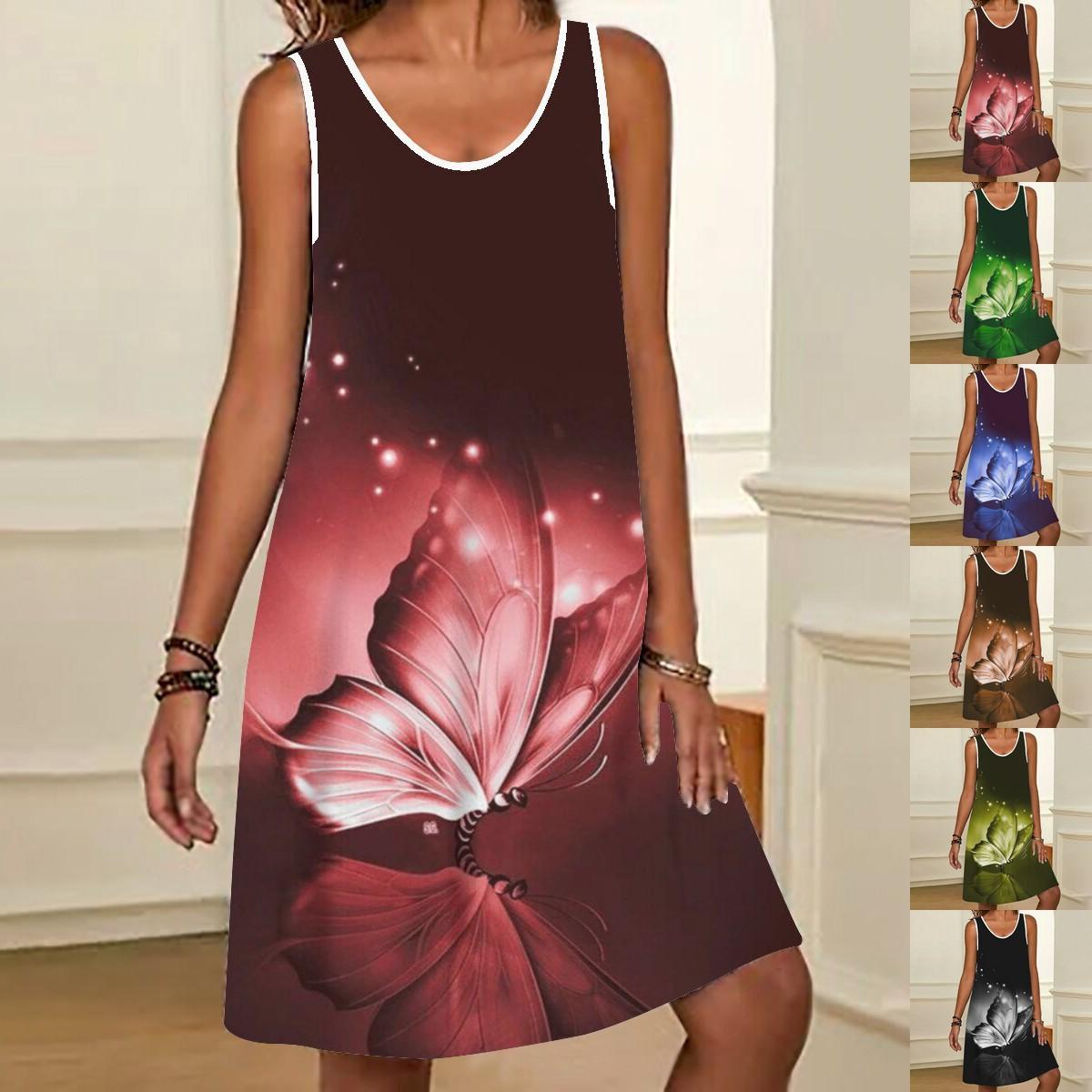 

Лето 2023, новое модное женское платье с принтом, повседневное платье S-2XL