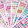 Stickers two sheets - diamond colored flowers