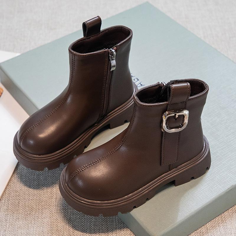 Spring and Autumn Black Western-style Princess Boots Korean Version Fashionable British Style Martin Boots for Boys