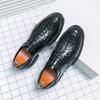 Crocodile Patterned Men Oxford Shoes Business Office Banquet Retro Gentleman Formal Shoes