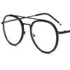 Fashion Optical Glasses Pilot Eyeglasses Oversize Frame Spectacles Personality Double Googles Alloy Eyewaear Women Ornamental