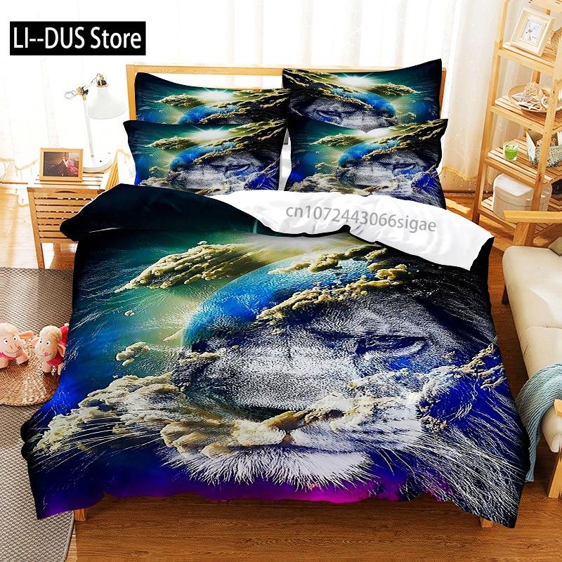 Lion Bedding Set Duvet Cover Set 3d Bedding Digital Printing Queen Size Bedding Set Fashion Design