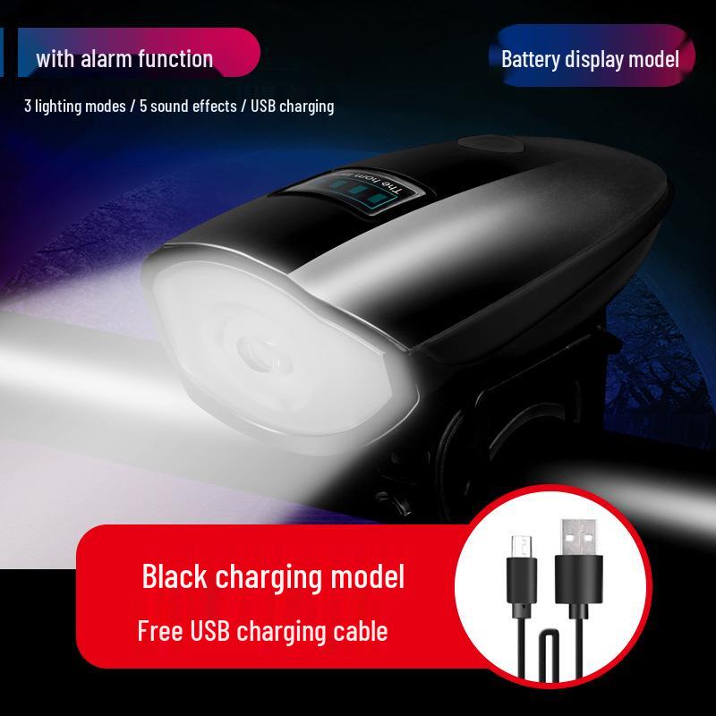 Multi-Functional 7588 Bicycle Headlights: Waterproof, Strong Light, Horn, and Charger for Night Riding