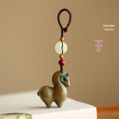 Horsewood Zodiac Jade Horse Keyring Pendant - Cute Birth Year Charm