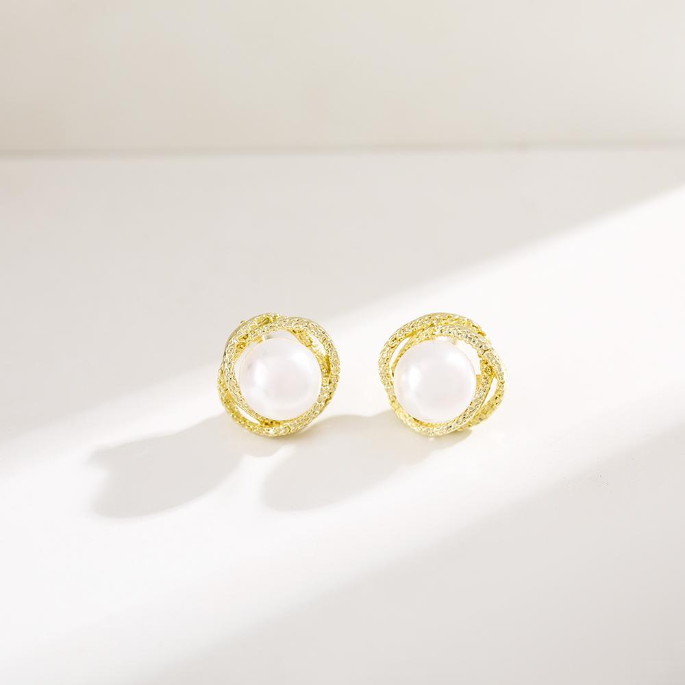 Boucles d'oreilles élégantes de couleur or pour femmes, tempérament blanc, boucles d'oreilles irrégulières, bijoux tendance, cadeaux