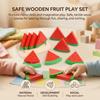 Wooden-Watermelon Toy for Kids Educational Fruit Model Role Play Gift for Boys and Girls Summer Present
