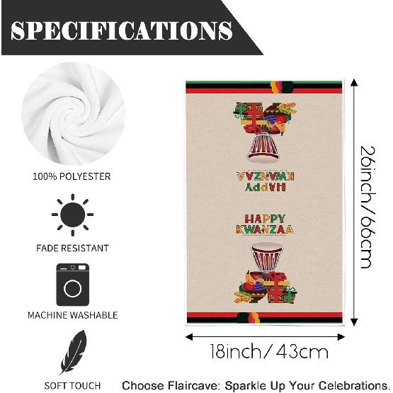 Kwanzaa Kitchen Towels Decorative Set Kinara N Drum Fruit Dish Towels N Heritage Holiday Decor Happy Kwanzaa Decorations for Home
