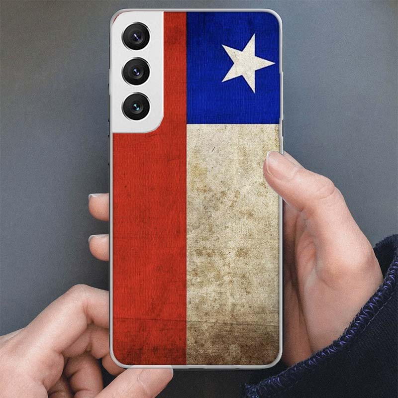Chile Flag Phone Case For Samsung Galaxy S25 S24 S23 S22 Ultra S21 S20 FE S10 Plus S10E + S25U Soft Cover Shell