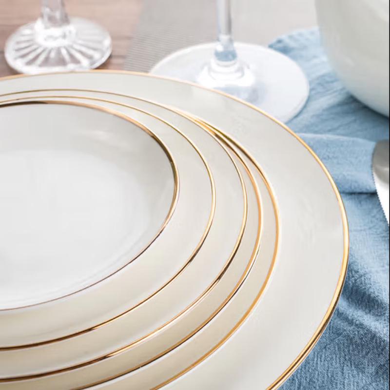 Taishun Gold Rim Ceramic Serving Plate