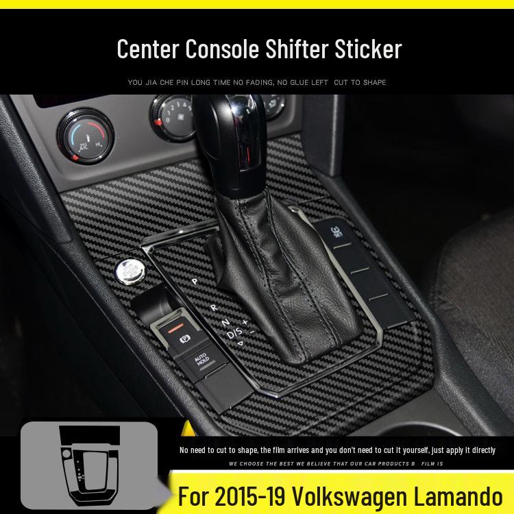 Volkswagen Lamando 15-19 Carbon Fiber Interior Gear Console Anti-Kick Pad Sticker
