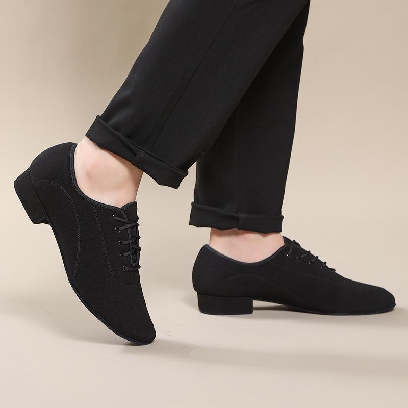 Pánské taneční boty na středním podpatku s měkkou podrážkou pro čtvercový tanec, moderní tanec, standardní tance, latinskoamerické tance, tango, quickstep, jive, býčí zápasy