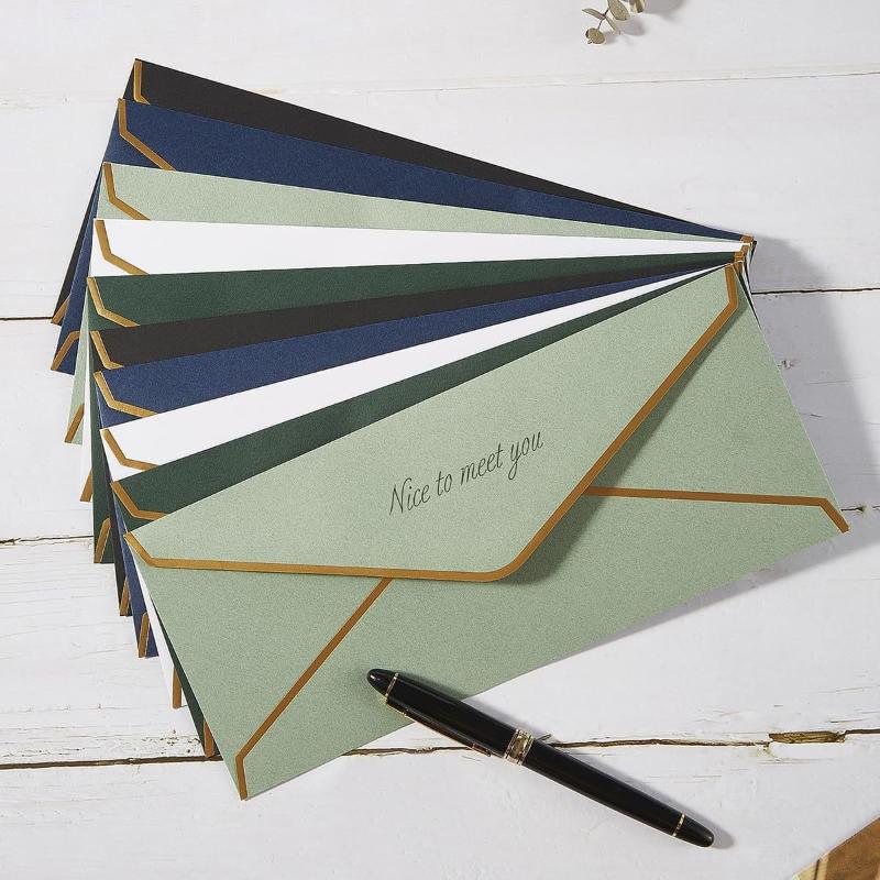 10Pcs Luxury Foil Sealed Envelope - Self-Sealing Wedding Invitations, Thank-You Notes, Corporate Events & Birthday Invitations
