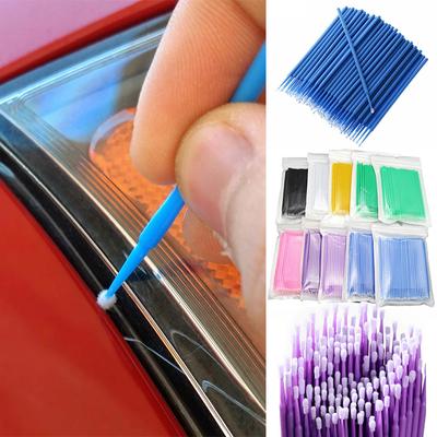 100 Stück Auto-Wartungswerkzeugbürsten, Einweg-Lackausbesserungsbürste mit Mikropinselspitze, Auto-Detailing-Pinsel, kleine Spitze, Zubehör, 1,2 mm