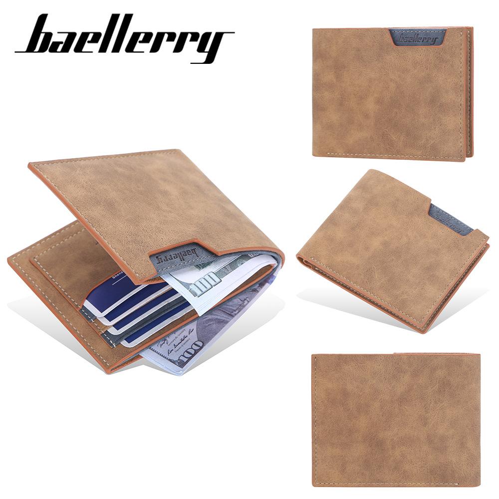 Baellerry Brand Design Men Short Wallets Fashion Classic Purse Vintage Business Bifold Wallet Card Holder Gifts