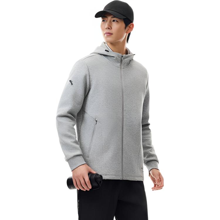 

Anta Hooded Casual Solid Color Jacket Men jackets 952617702-1 4XL