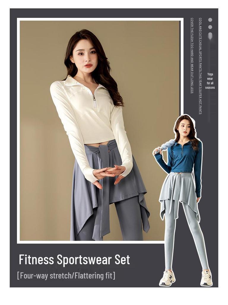High-Quality Women's Two-in-One Yoga Skirt-Pants for Fitness and Running