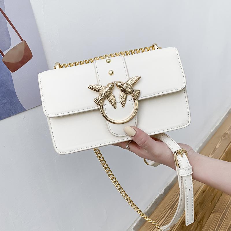 Sommer ny moteriktig ensfarget kjede svelgeveske allsidig enkel skulder diagonal spenn trendy dameveske