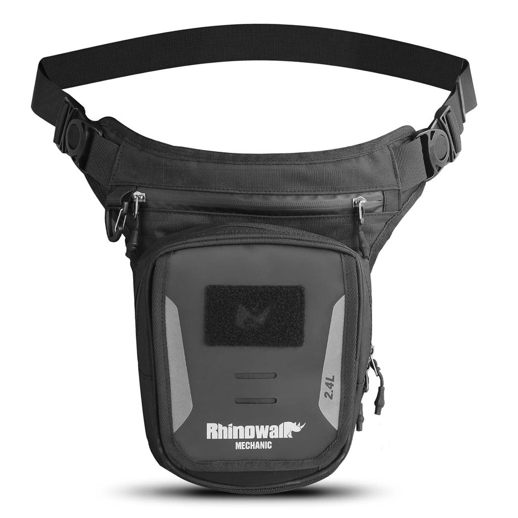 Rhinowalk Motorcycle Tank Bag with Magnetic Quick Release Leg Waist Pack for Outdoor Thigh Bike Riding Crossbody Bag Backpack for Leg Bag Strap, Men,
