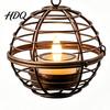 Outdoor Solar Hanging Lanterns Lantern Waterproof Lantern with Tea Light Metal Garden Lights Iron Ball Candle Holder for Backyard Patio Decoration