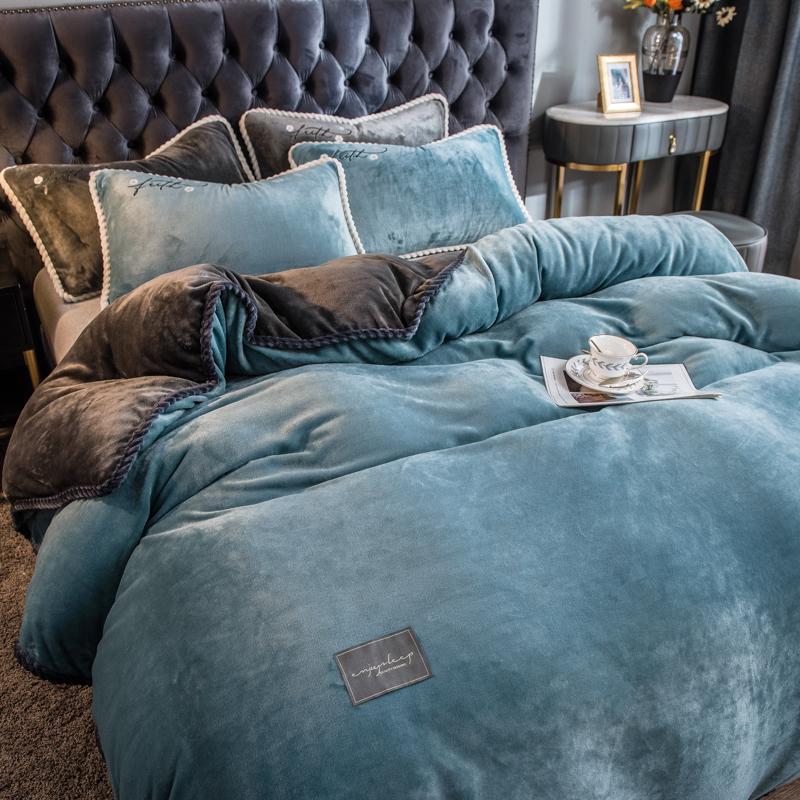 Modische Quilts mit plüschigem Quiltkern, dickere Bettdecke, Winterdecke, warm, Frühlings-Herbst-Quiltbezug, abnehmbare, waschbare Bettwäsche