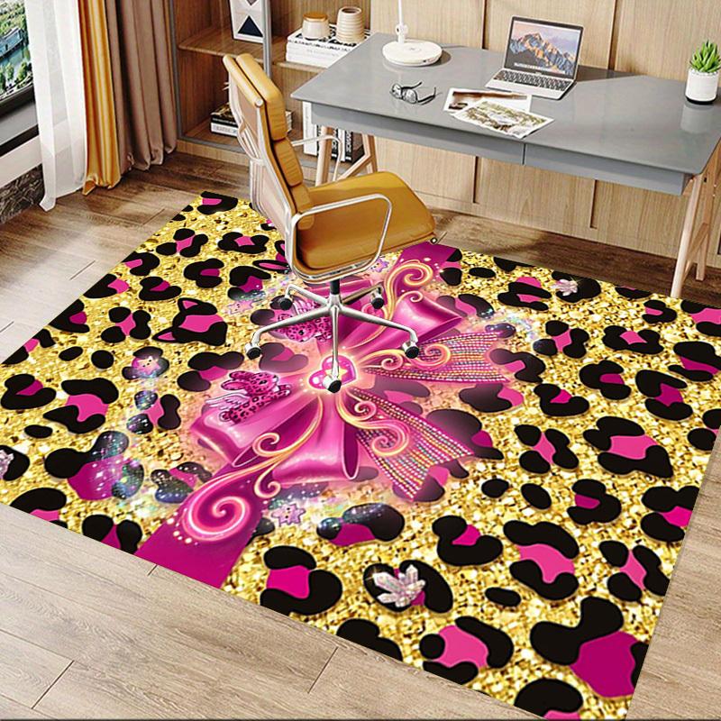 1PC Leopard print Glitter Non-Slip Floor Carpet Compatible for Office&Living Room&Bedroom&Dining room -  Soft & Pattern-G0342
