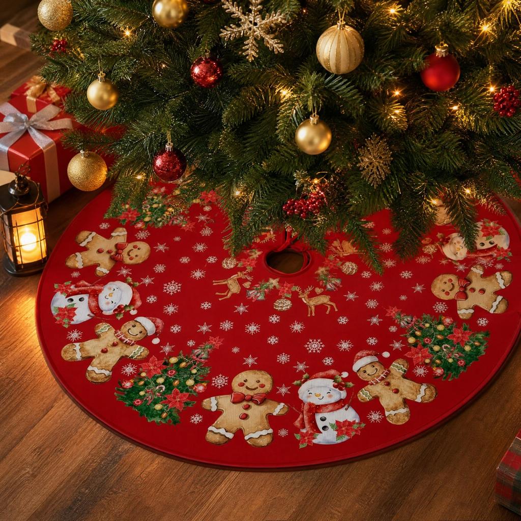 Festive Christmas Tree Skirt for Tree Base Cover, Holiday Home Decor for Winter Celebrations