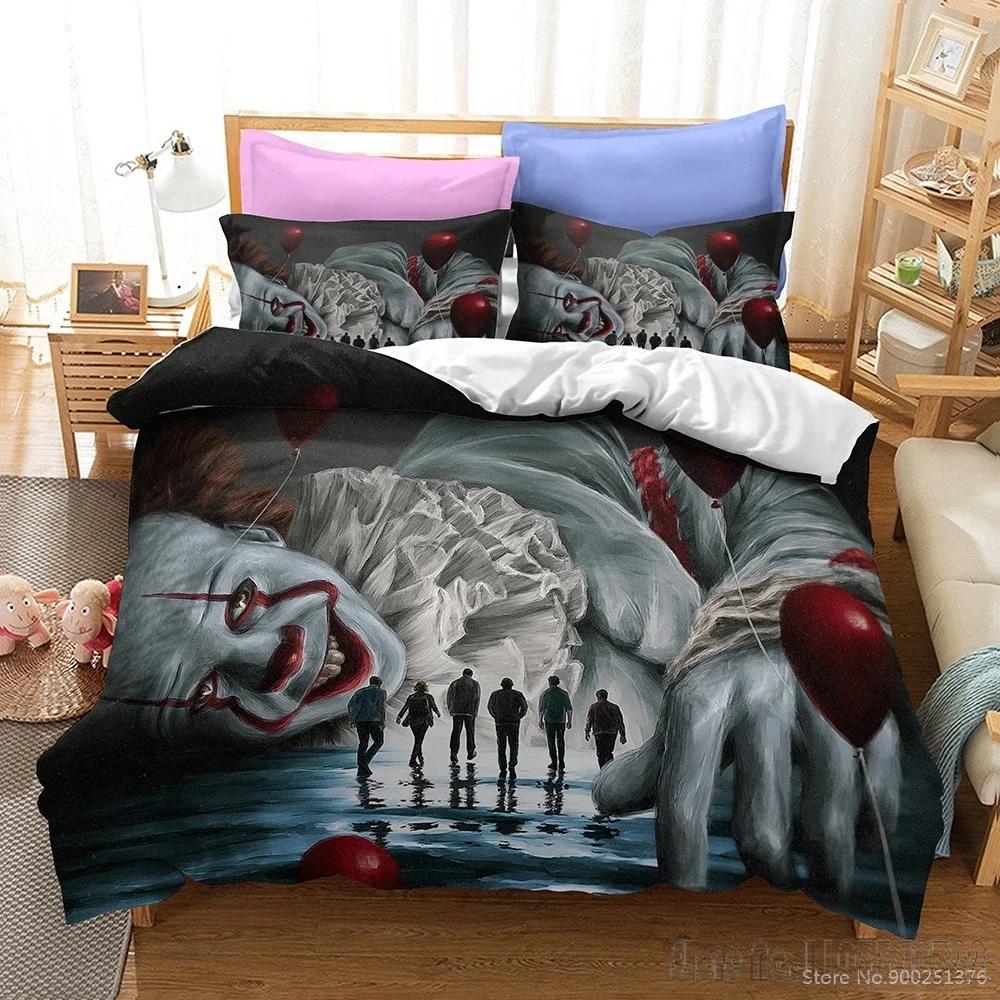 Stephen King's It Twin Full Queen King Duvet Cover Set HD Comforter Cover Bedclothes for Kids Bedding Sets Bedroom Decor