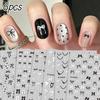 6pcs 3D Red White Bow Ribbon Nail Stickers Cute Polka Bowknot Dot French Lines Nail Decals 8*10cm Self-adhesive Bow Nail Decora