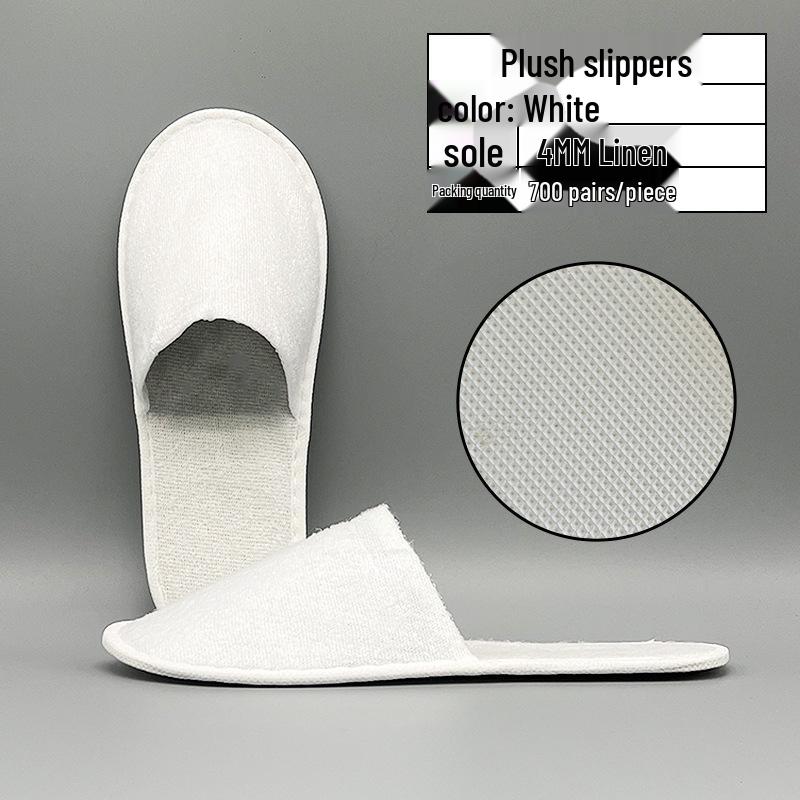 Washable Anti-Slip Hemp Cotton Linen Guest Slippers for Hotel & B&B