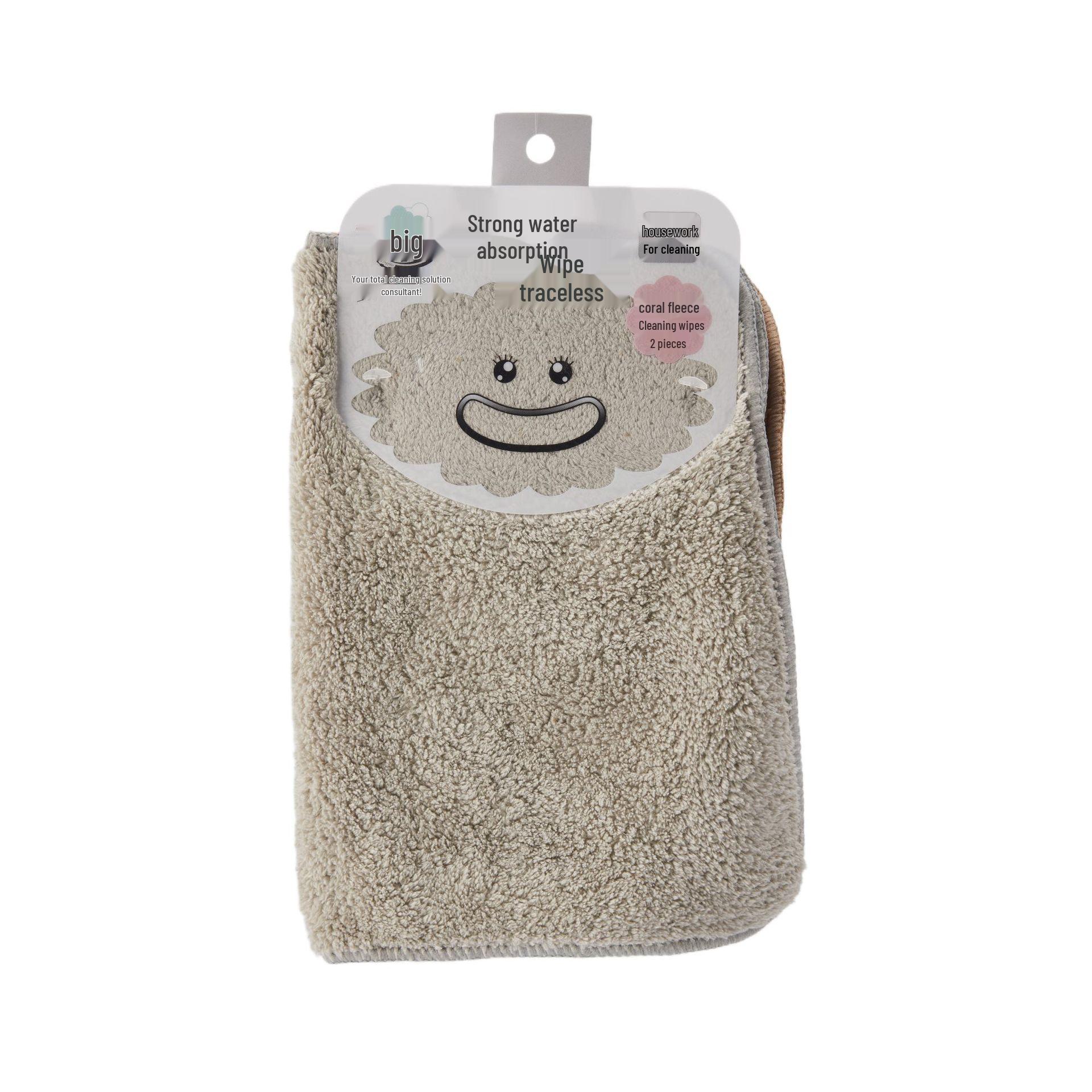 

Non-Shedding Coral Fleece Kitchen Cloth - Easy to Clean for Tables, Glasses, and Dishes, Stays Oil-Free