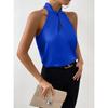 Sleeveless Top Women's Clothing 2025 Summer New Arrival Fashion Female Satin Multicolor Halterneck Cold-Shoulder Sleeveless Vest
