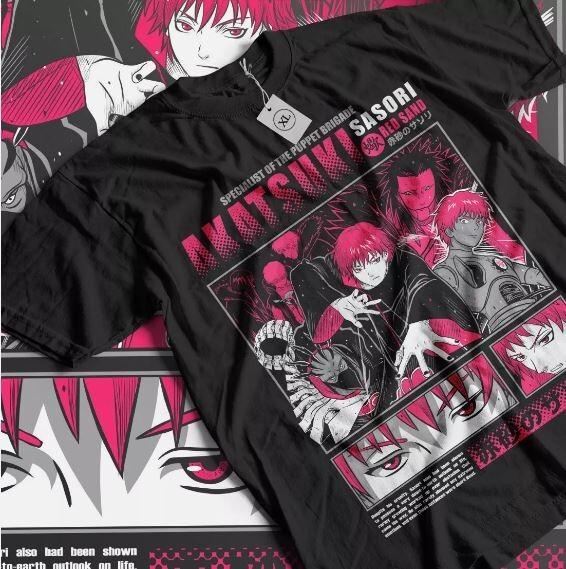 

Sasori T-Shirt Manga Strip Naruto Kakashi Horror Anime Gift Shirt All Size 4XL