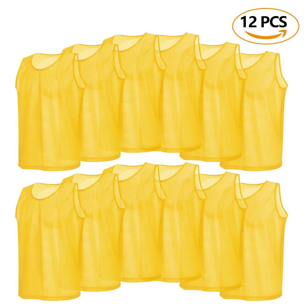 Tm Practice Vest Jerseys,12 Pack Mesh Scrimmage Training Vests Football Vest Brthable Adults Jerseys NaBibs