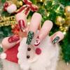 24Pcs/set Christmas Snowflake Christmas False Nails Christmas Fake Nail Extension  Manicurist