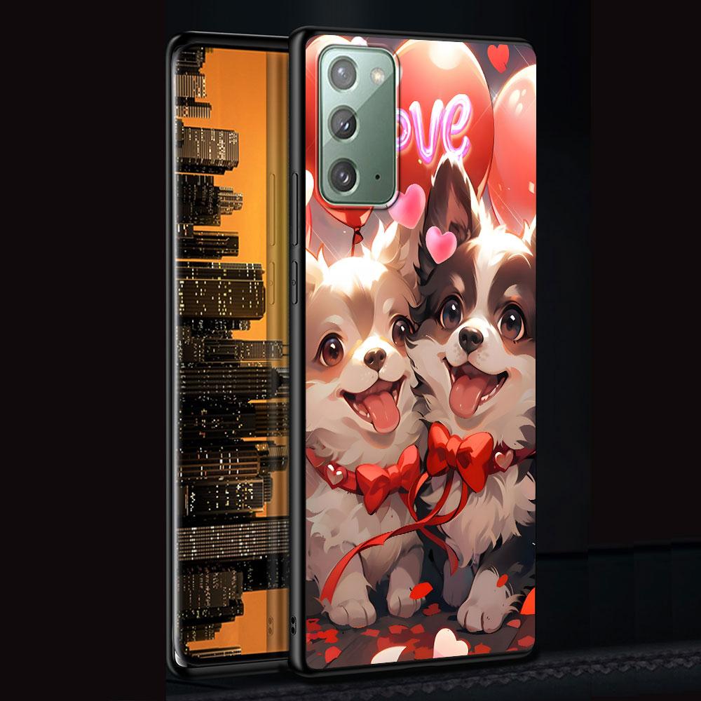 Cartoon Dogs Case for Samsung Galaxy Note 20 Ultra 8 10 Lite 9 TPU Phone Cover Note 10 Plus Black Soft Shell Funda Capa