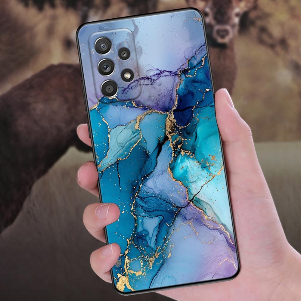 Watercolor Abstract Marble Pattern Phone Case For Samsung Galaxy A57 A56 A37 A55 A36 A26 A54 A52 A35 A34 A17 A16 A15 A07 Cover