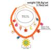 New 2Pcs/Set Bohemia Oil Dripping Flower Pendant Necklace for Women Summer Beach Resin Beads Necklace Y2K Jewelry Gifts New