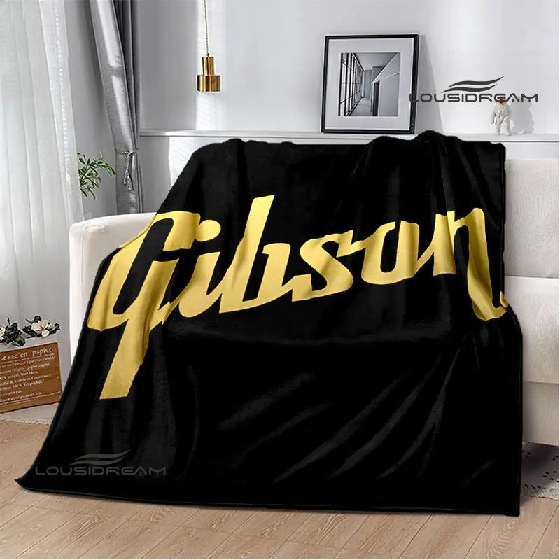 Gibson guitar logo printed blanket Flange warming blanket picnic blanket Home Travel blanket bed linings Birthday Gift