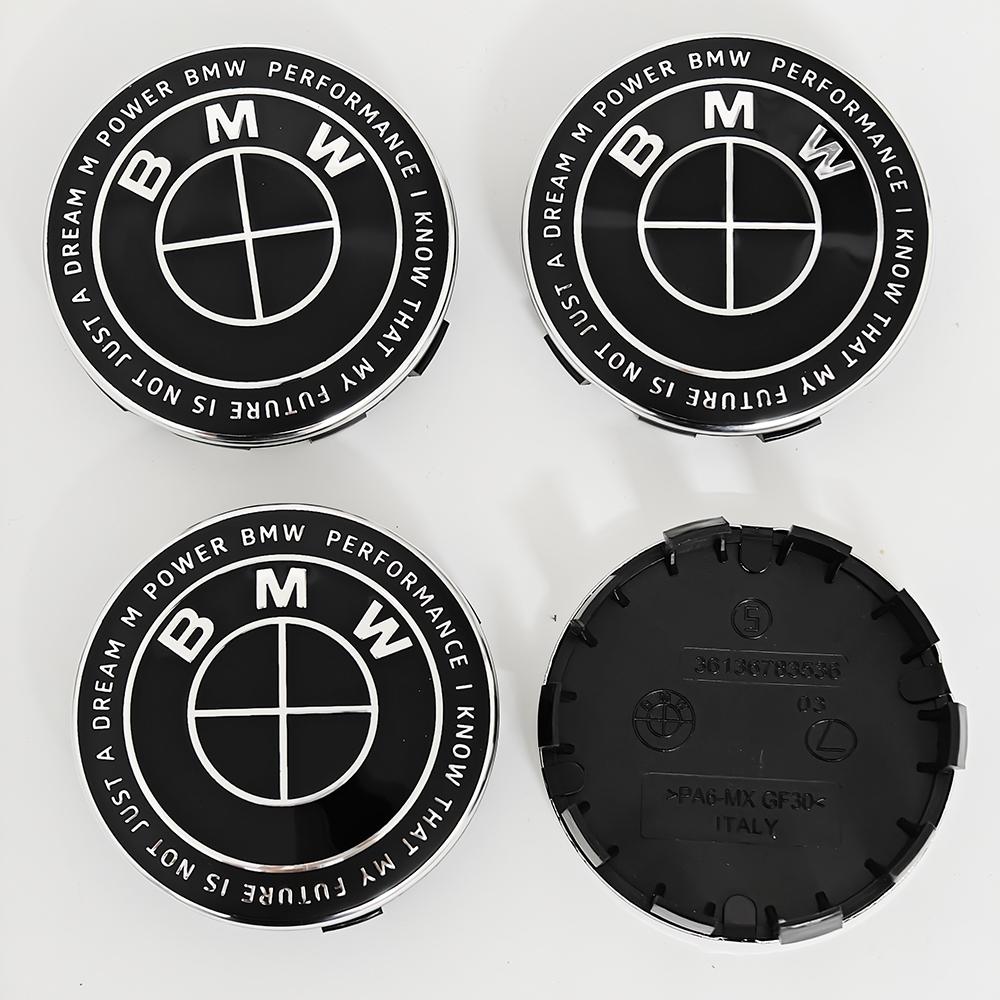 DSJW3 4pcs For BMW 50th E90 E60 F10 F20 G20 G30 E53 E85 E70 56mm 68mm Blue White Car Hub Cap Wheel Center Cap Emblem Badge Accessories