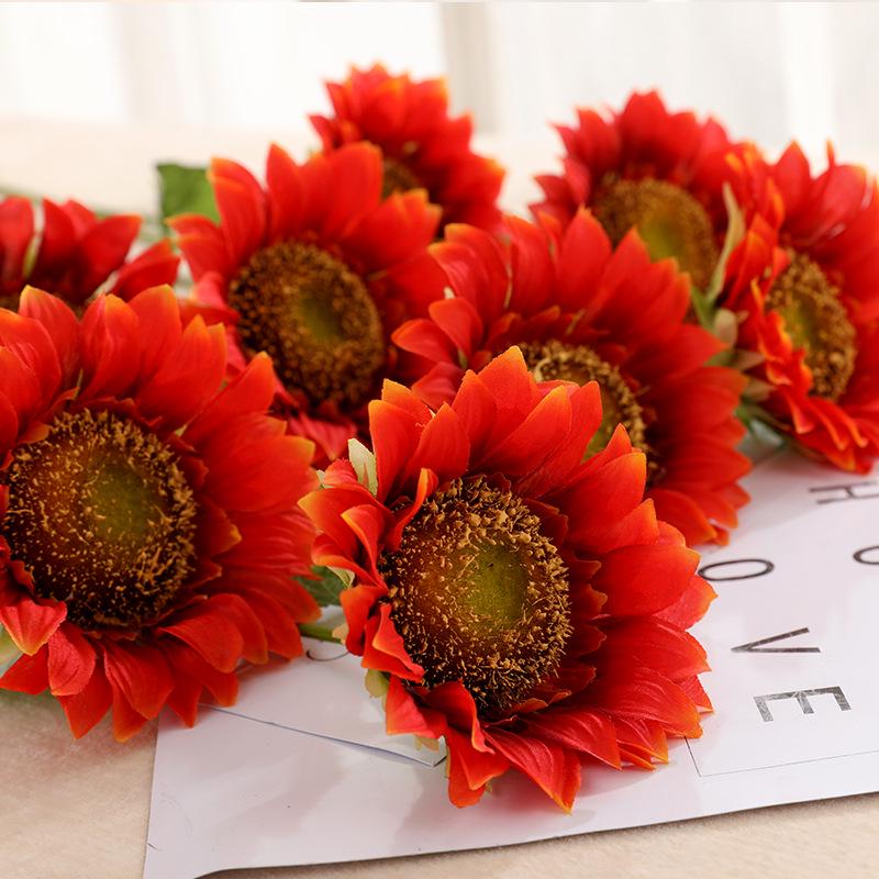 Sunflower fake flower single branch large flower head home living room decorative flower