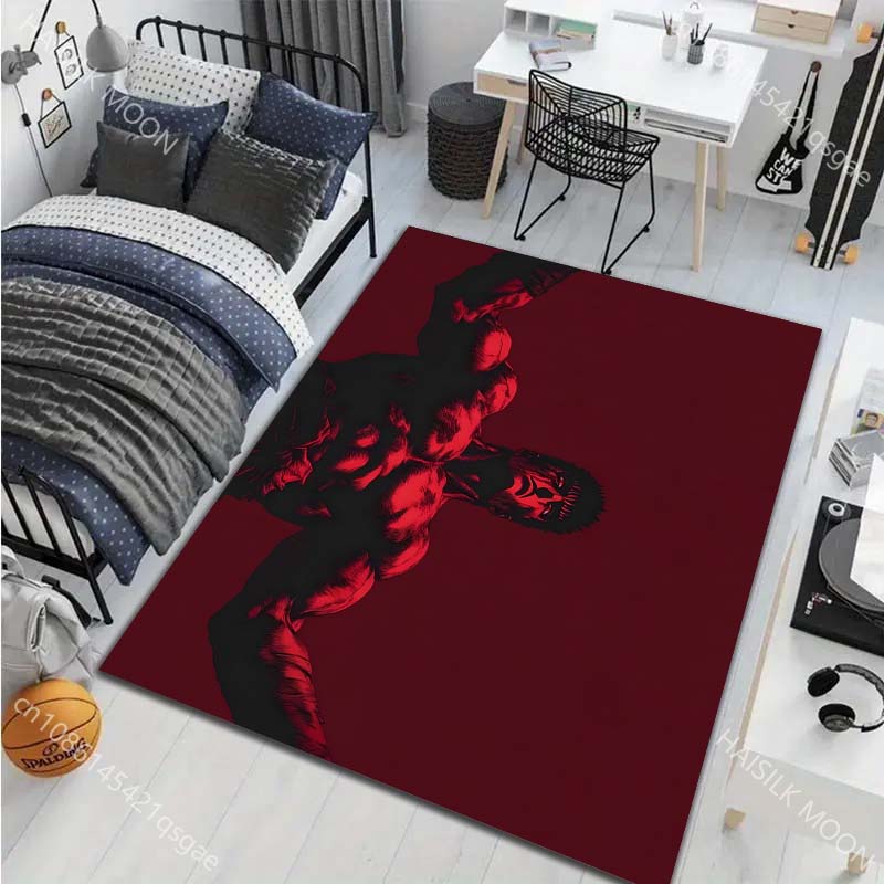 1PC Red Background Man Comic Carpet for Living Room Bedroom Sofa Home Decor Rus Non-slip Floor Mat Luxury Gift Multiple Sizes