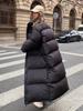 Übergroßen Langen Mantel Frauen Winter Unten Baumwolle Jacke Weiblichen Koreanischen Mode Gepolsterten Mantel Damen Casual Dicke Warme Zipper Mäntel