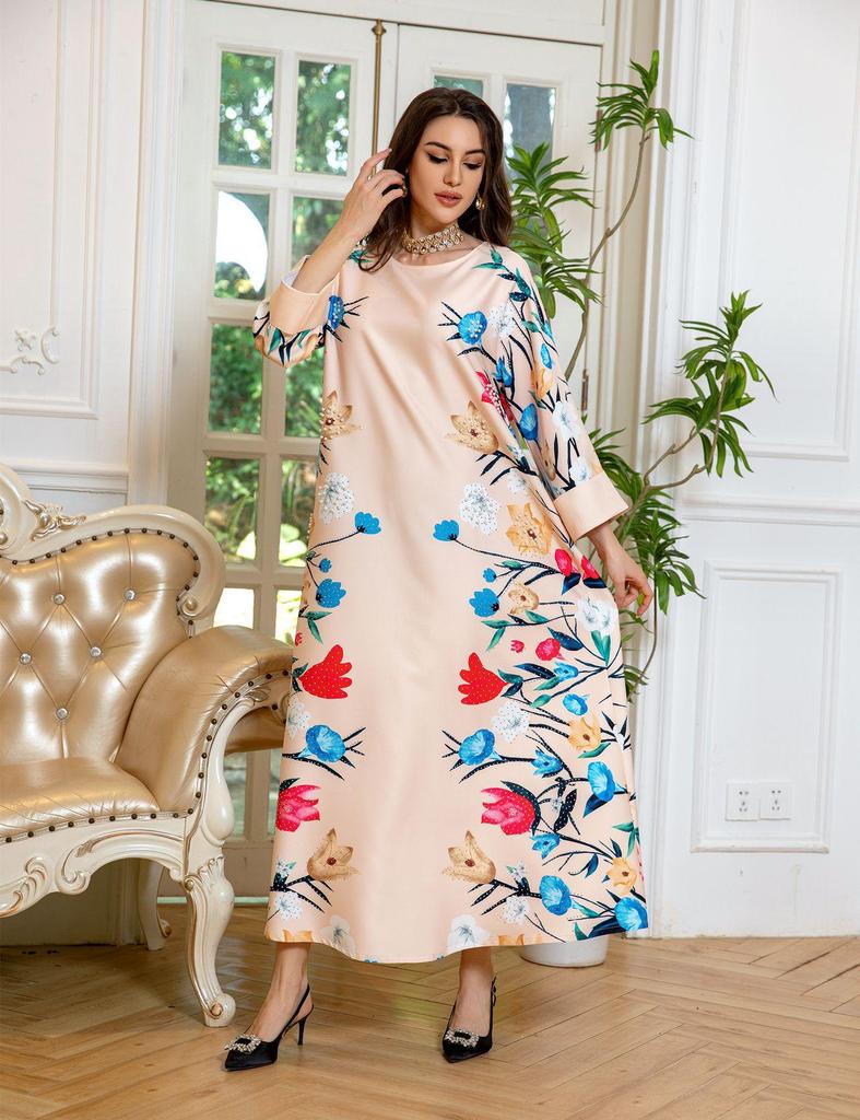 AB346 Arabic Dubai Fashion Rhinestone Jalabiya