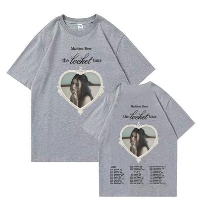 Madison Beer La Gira del Medallón 2026 Camisetas Ropa Gráfica Y2K Verano Nueva Ropa Urbana Unisex Camiseta de Algodón