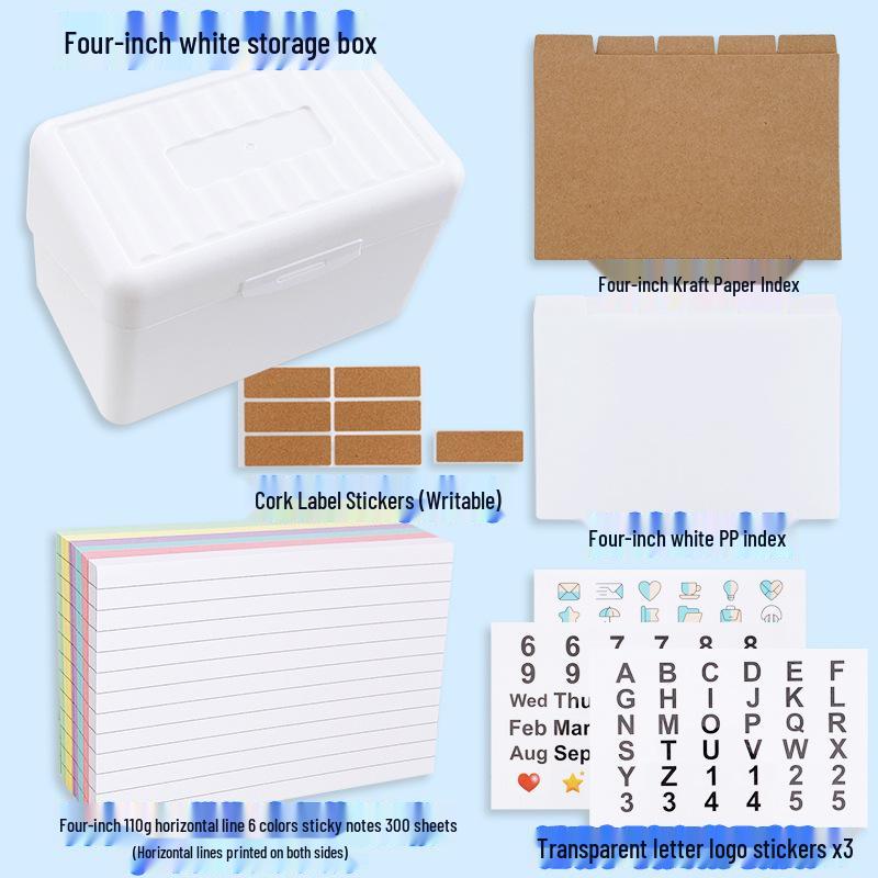 Retro Extra Large 4-Inch Desktop Index Cards with Horizontal Line Sticky Notes, 230g Thick Cardstock