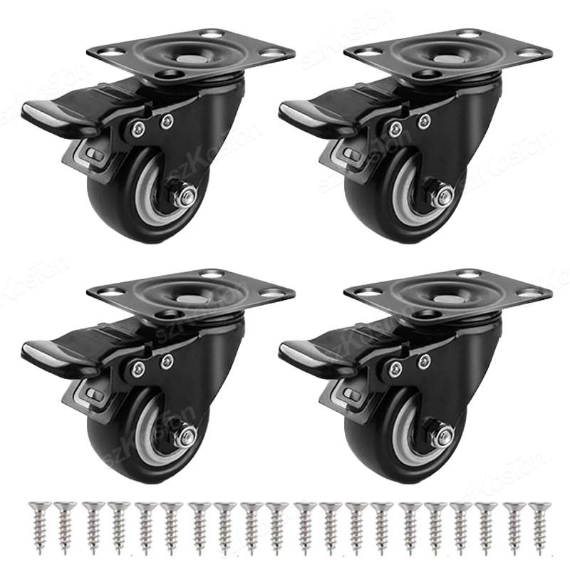 1pcs/lot Furniture Casters Wheels PP Fixed Swivel Caster Roller Wheel For Heavy Duty Platform Trolley Chair Household Accessory