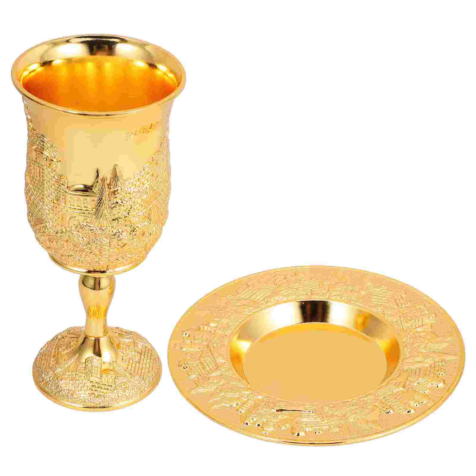 

Prayer Cup Set Shabbat Gift Option Cups The Dish Silver Plated Zinc Alloy Havdalah Metal Offering золотистый